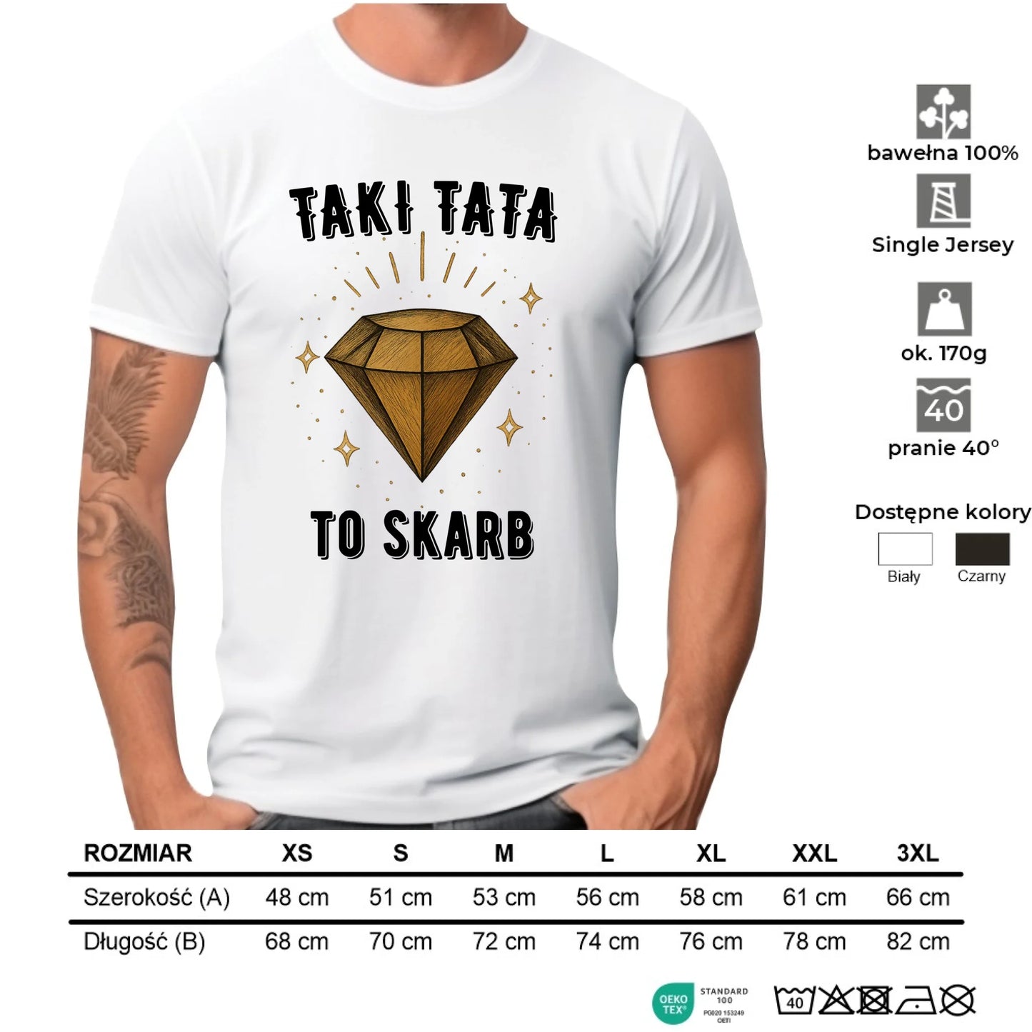 Koszulka dla taty - Taki tata to skarb - personalizowana DT17