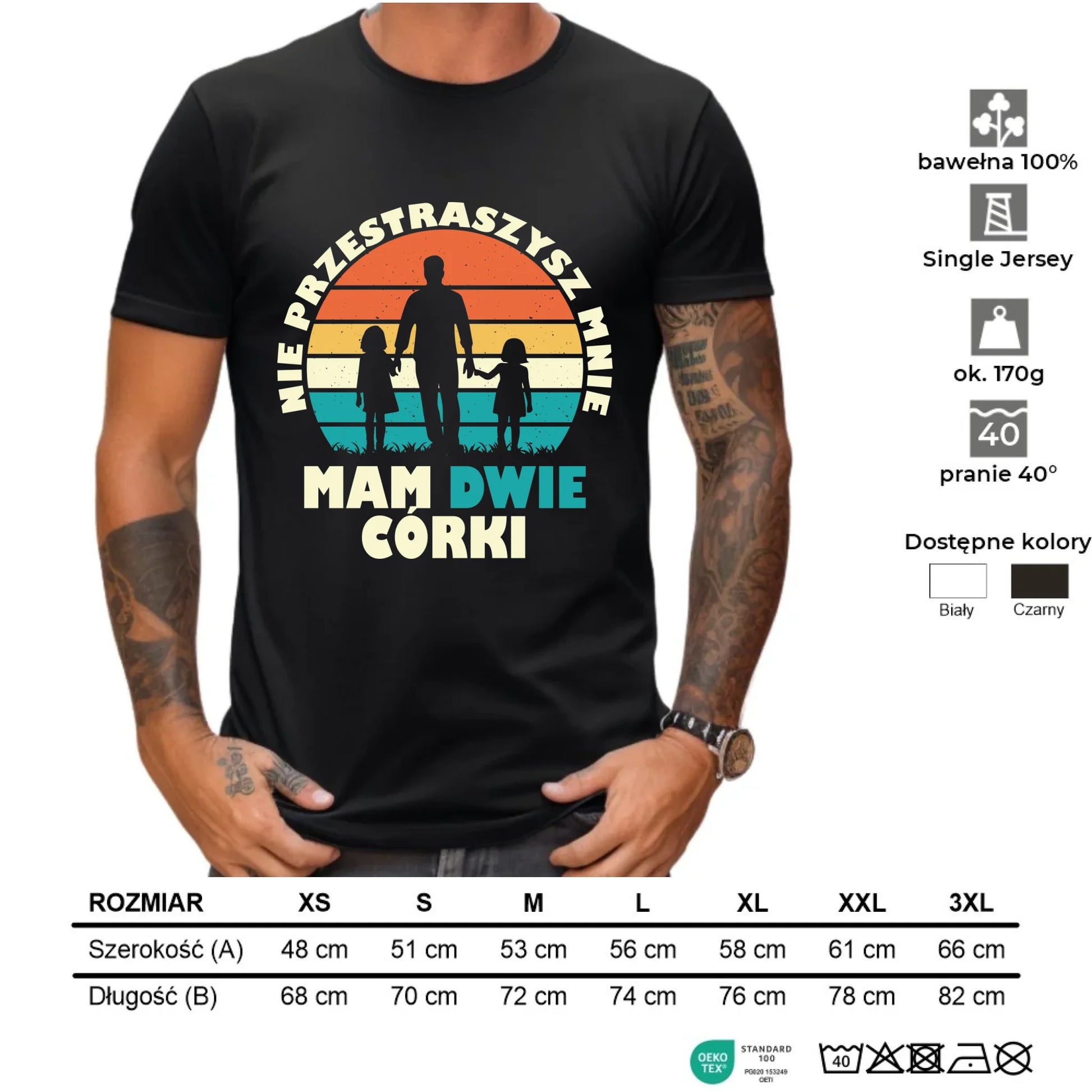 Koszulka dla taty - Nie przestraszysz mnie mam dwie córki DT02 - StoryCups.pl