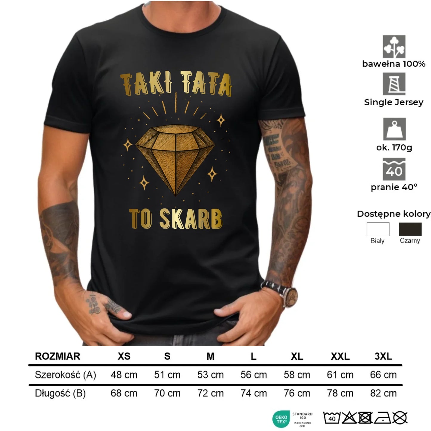 Koszulka dla taty - Taki tata to skarb - personalizowana DT17