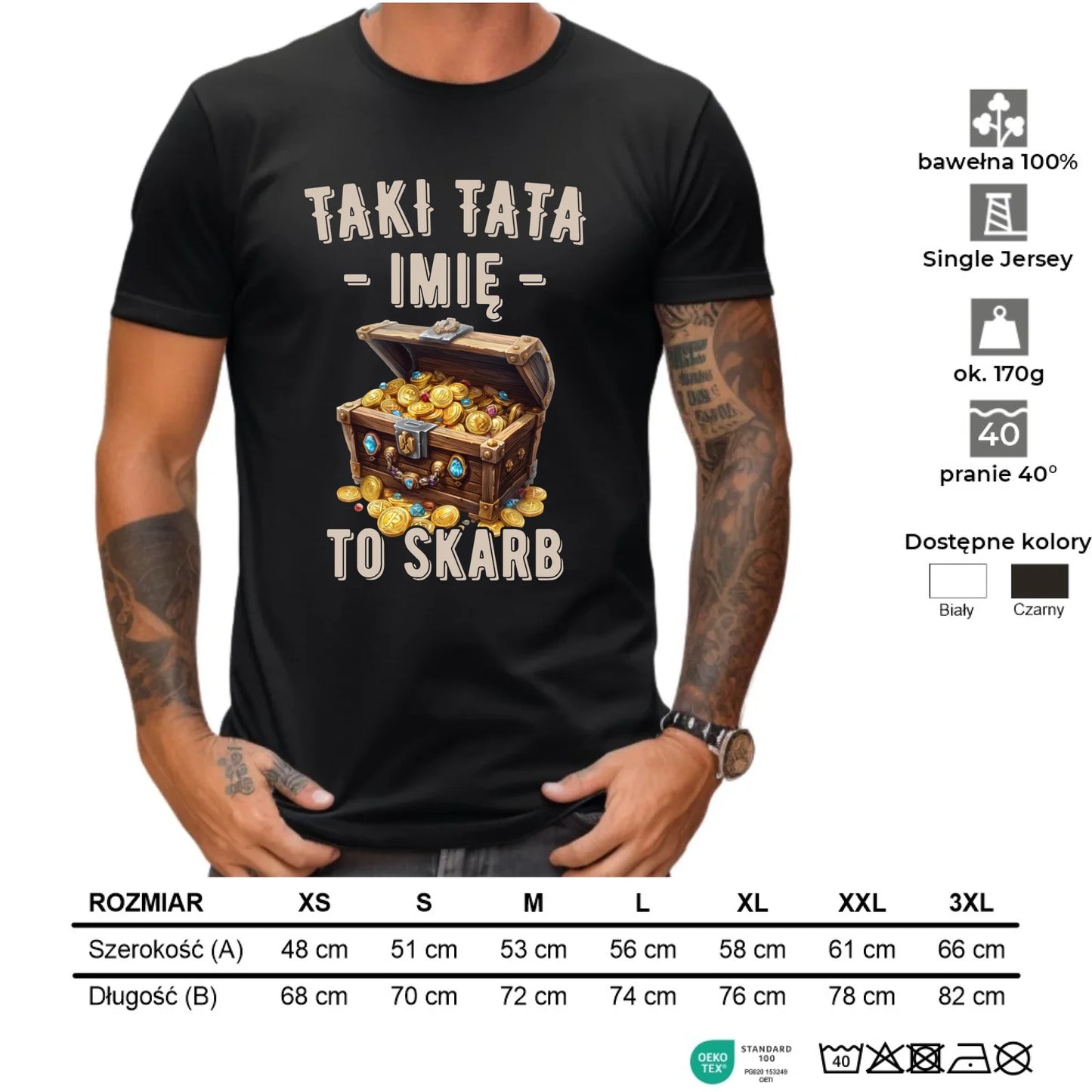 Koszulka dla taty - Taki tata to skarb - personalizowana DT10