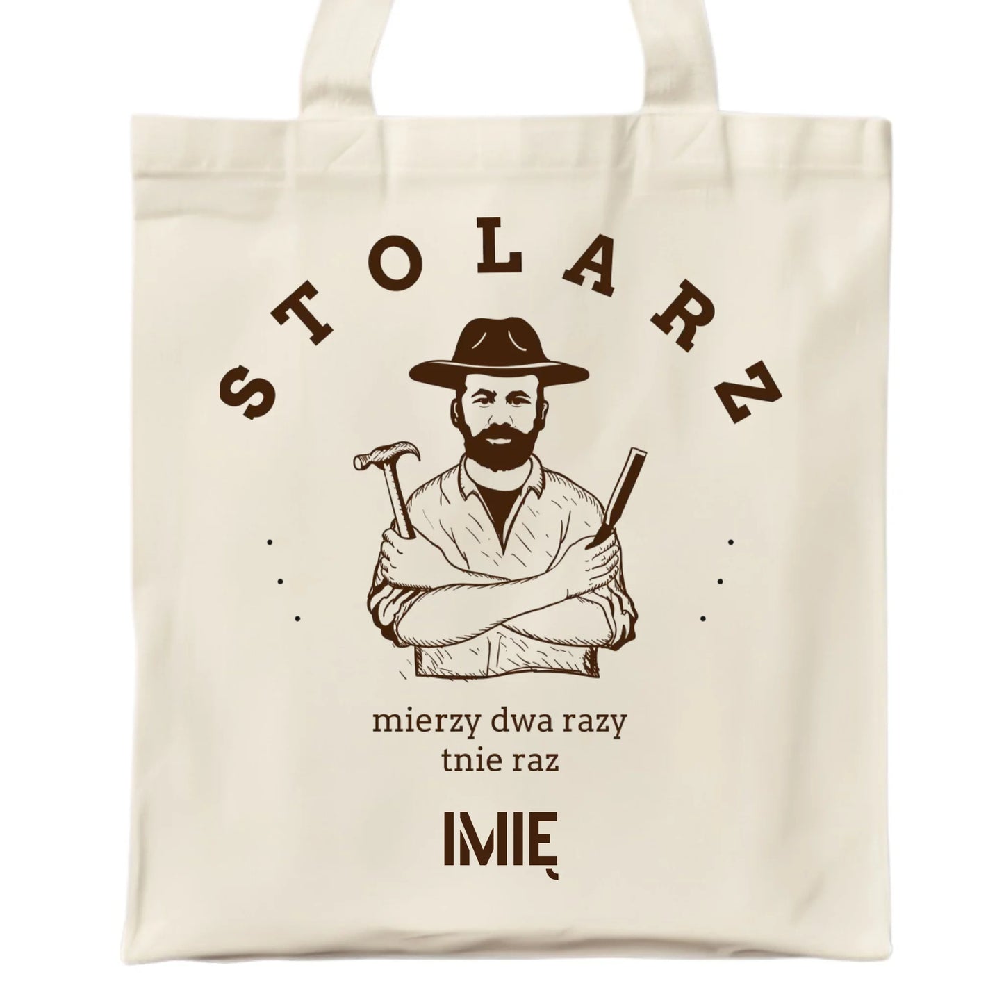 Torba dla stolarza - Mierzy dwa razy tnie raz - personalizowana ZS02 - StoryCups.pl