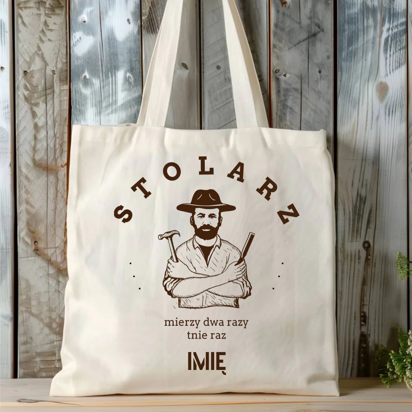 Torba dla stolarza - Mierzy dwa razy tnie raz - personalizowana ZS02 - StoryCups.pl