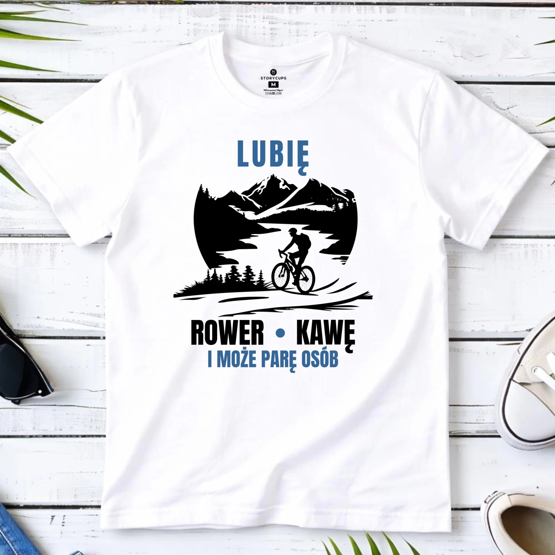 Koszulka męska dla rowerzysty - Lubię rower kawę i może parę osób HR05 - StoryCups.pl