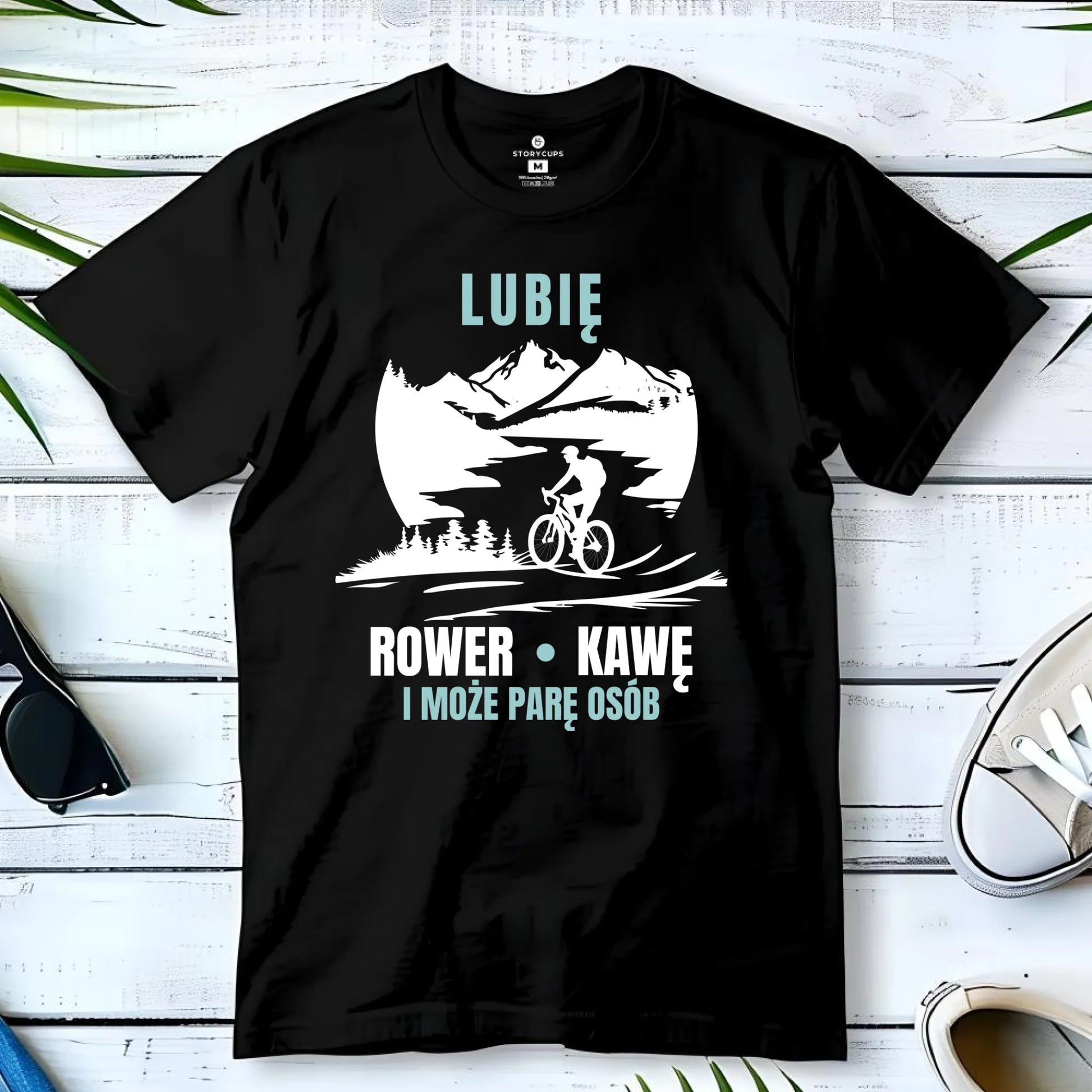 Koszulka męska dla rowerzysty - Lubię rower kawę i może parę osób HR05 - StoryCups.pl