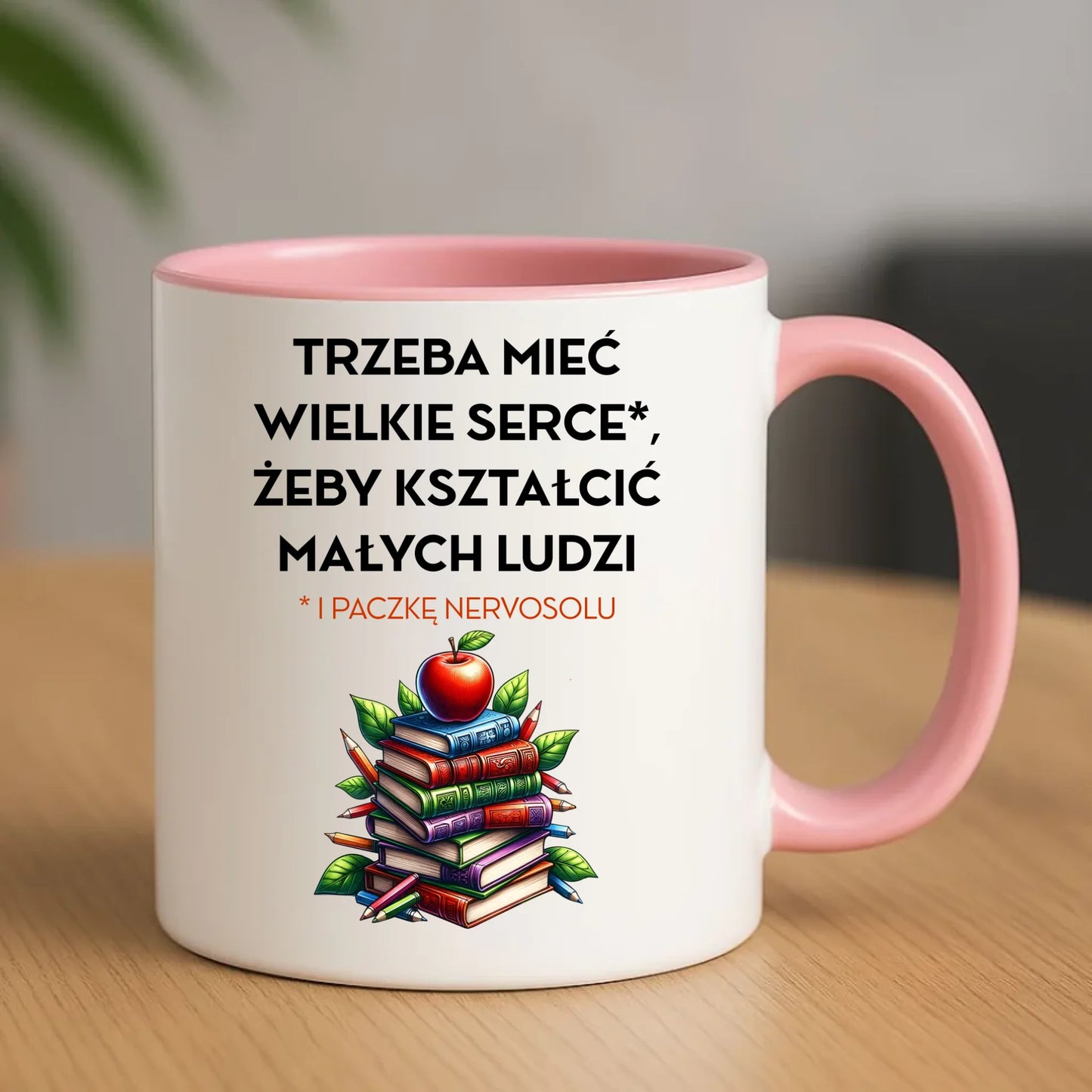 Kubek dla nauczyciela - Trzeba mieć wielkie serce i paczkę nervosolu N73 - StoryCups.pl