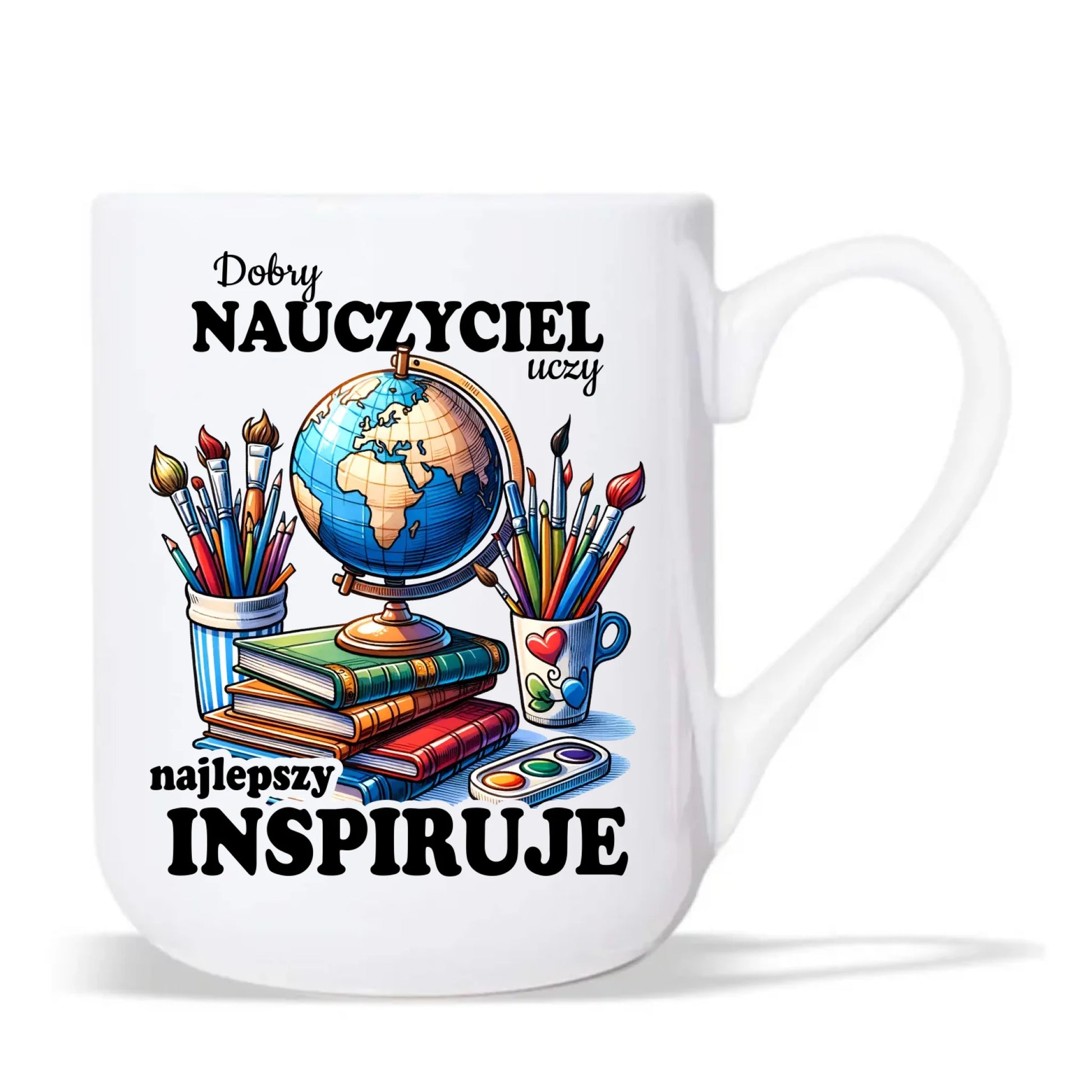 Kubek elegant dla nauczyciela - Dobry nauczyciel uczy najlepszy inspiruje N72 - StoryCups.pl
