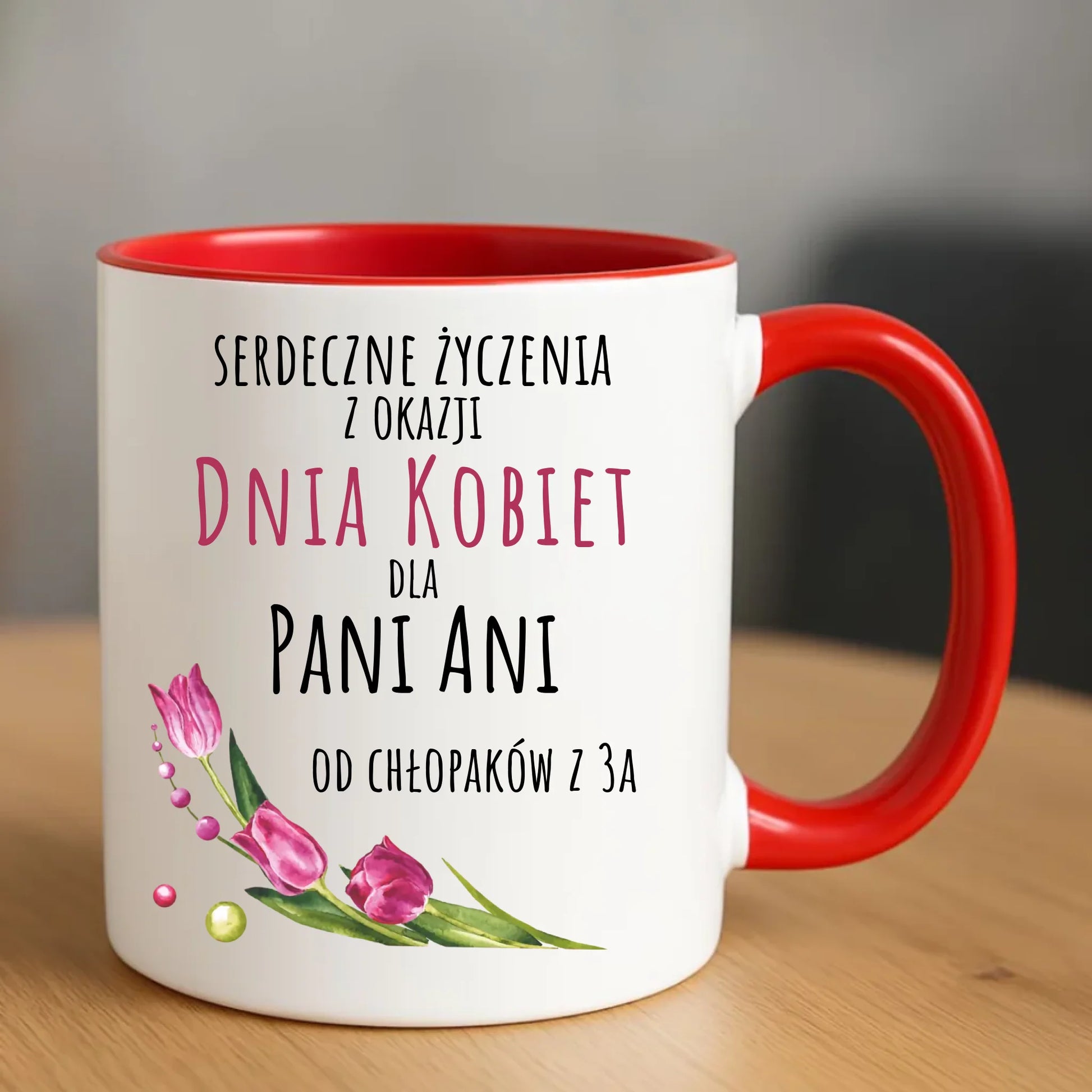 Kubek na Dzień Kobiet - Serdeczne życzenia - personalizowany DK01 - StoryCups.pl