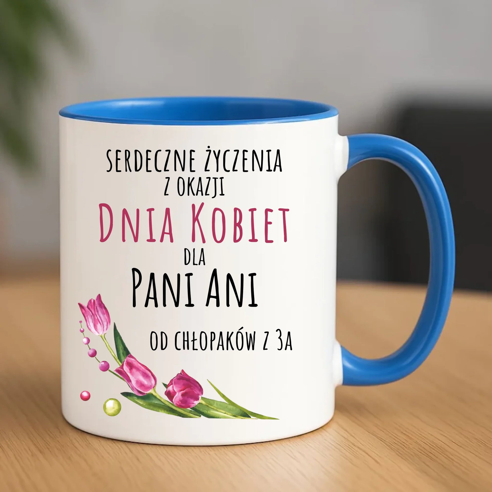 Kubek na Dzień Kobiet - Serdeczne życzenia - personalizowany DK01 - StoryCups.pl