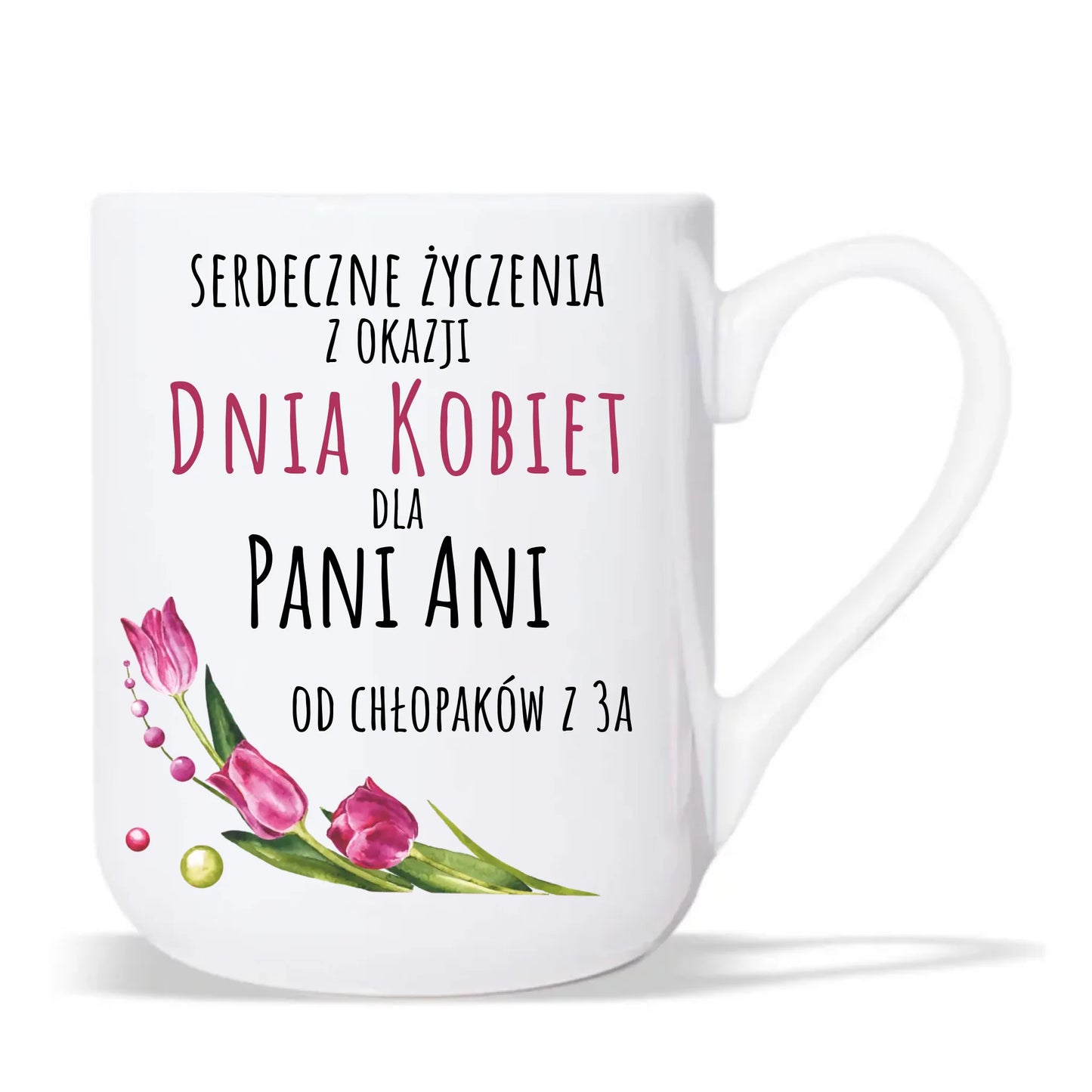 Kubek elegant na Dzień Kobiet - Serdeczne życzenia - personalizowany DK01 - StoryCups.pl