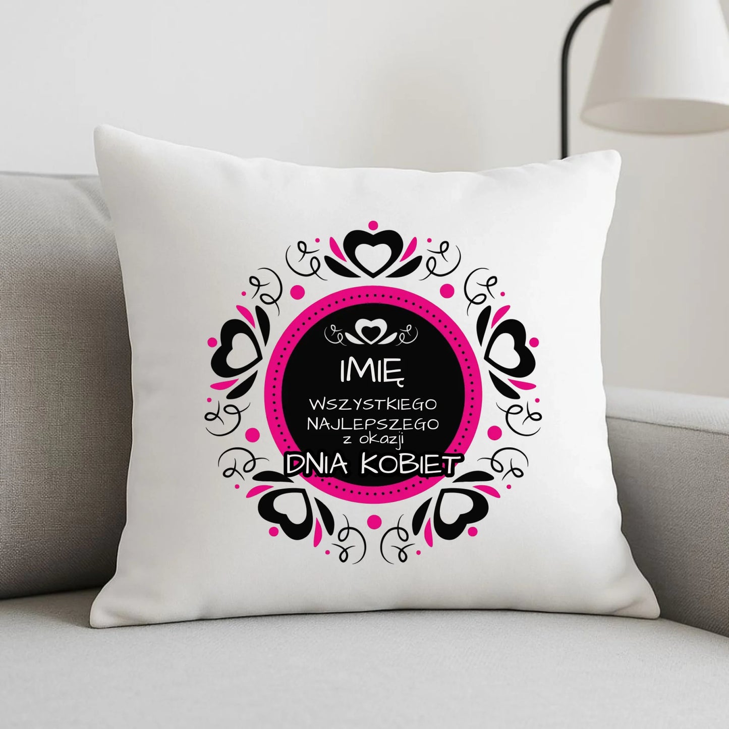 Poduszka na Dzień Kobiet - Wszystkiego Najlepszego - personalizowana DK02 - StoryCups.pl