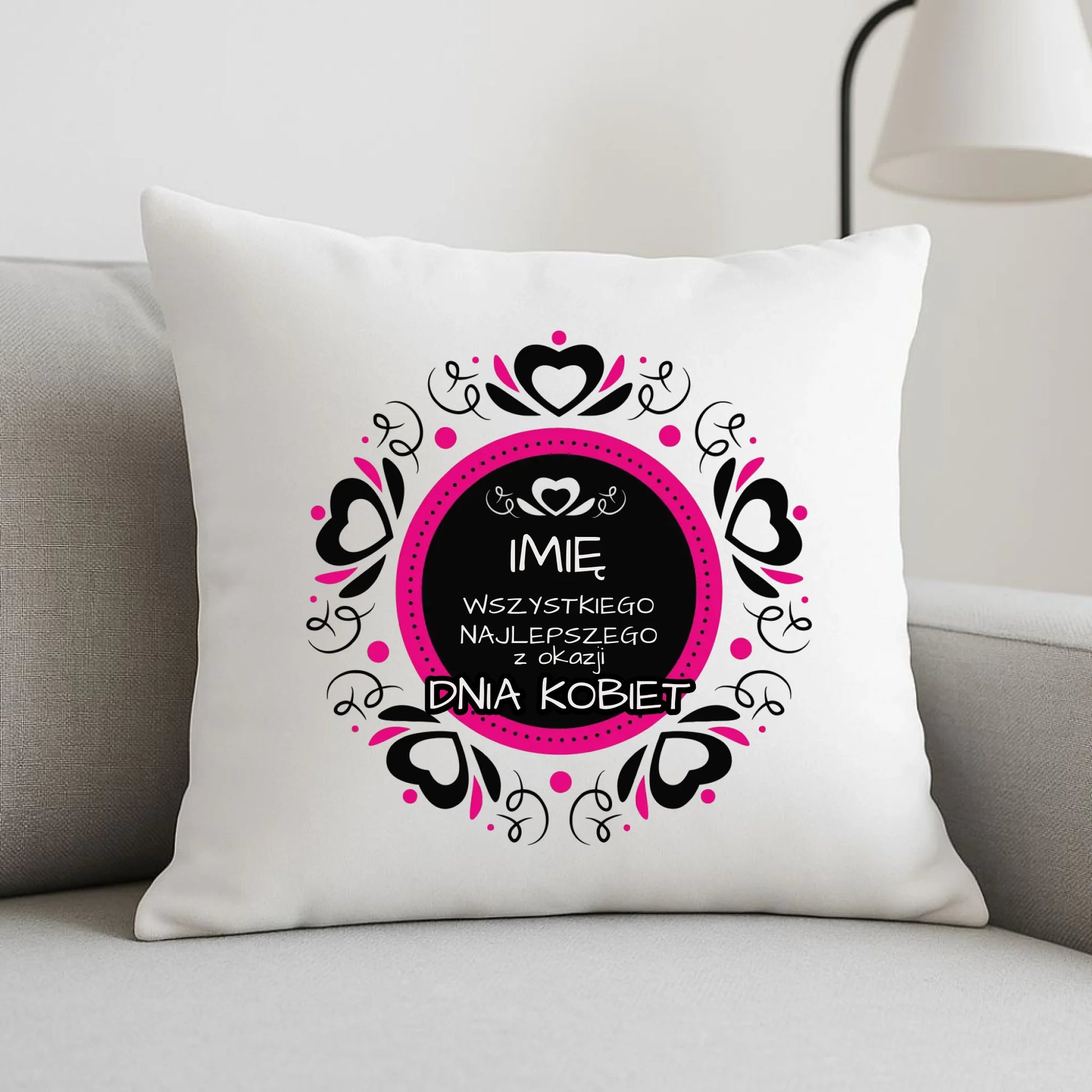 Poduszka na Dzień Kobiet - Wszystkiego Najlepszego - personalizowana DK02 - StoryCups.pl