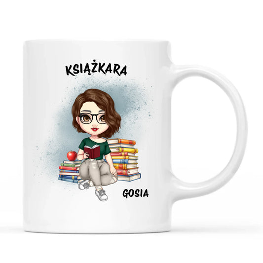 Kubek - Książkara - Prezent dla miłośniczki czytania książek - personalizowany DZ03