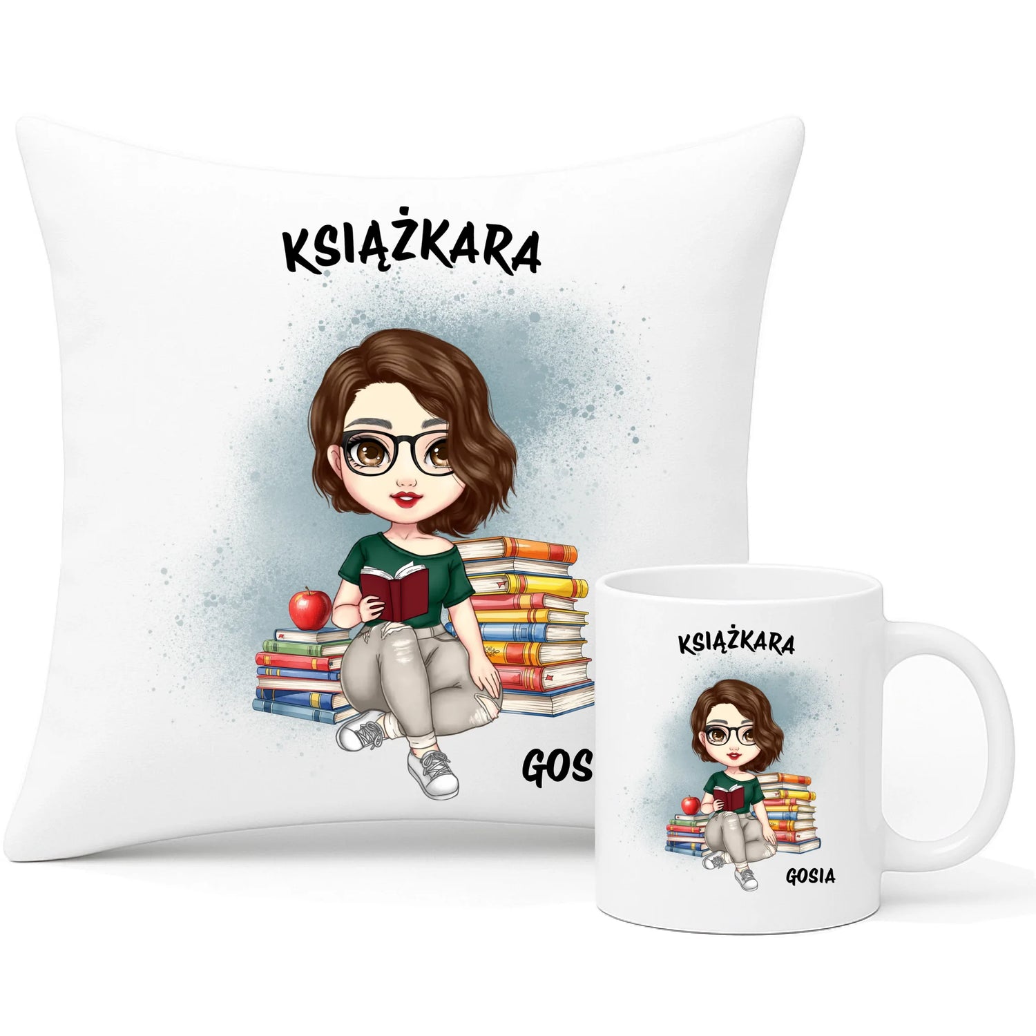 Zestaw na prezent poduszka i kubek z nadrukiem