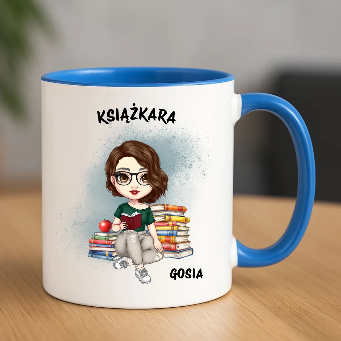 Kubek - Książkara - Prezent dla miłośniczki czytania książek - personalizowany DZ03