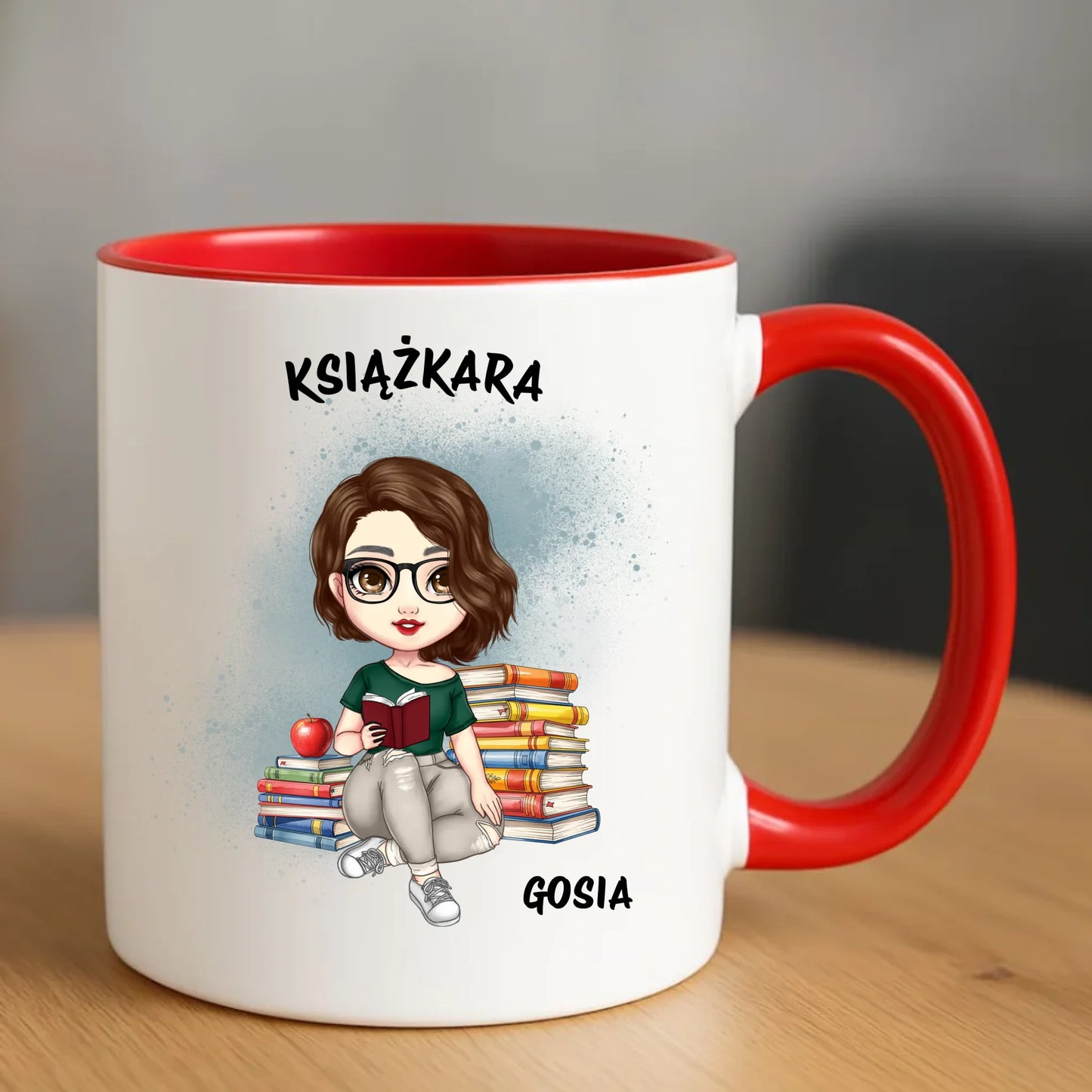 Kubek - Książkara - Prezent dla miłośniczki czytania książek - personalizowany DZ03