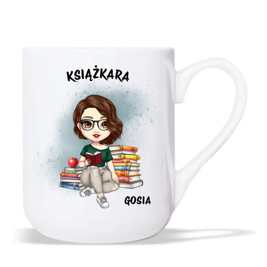 Kubek elegant - Książkara - Prezent dla miłośniczki czytania książek - personalizowany DZ03