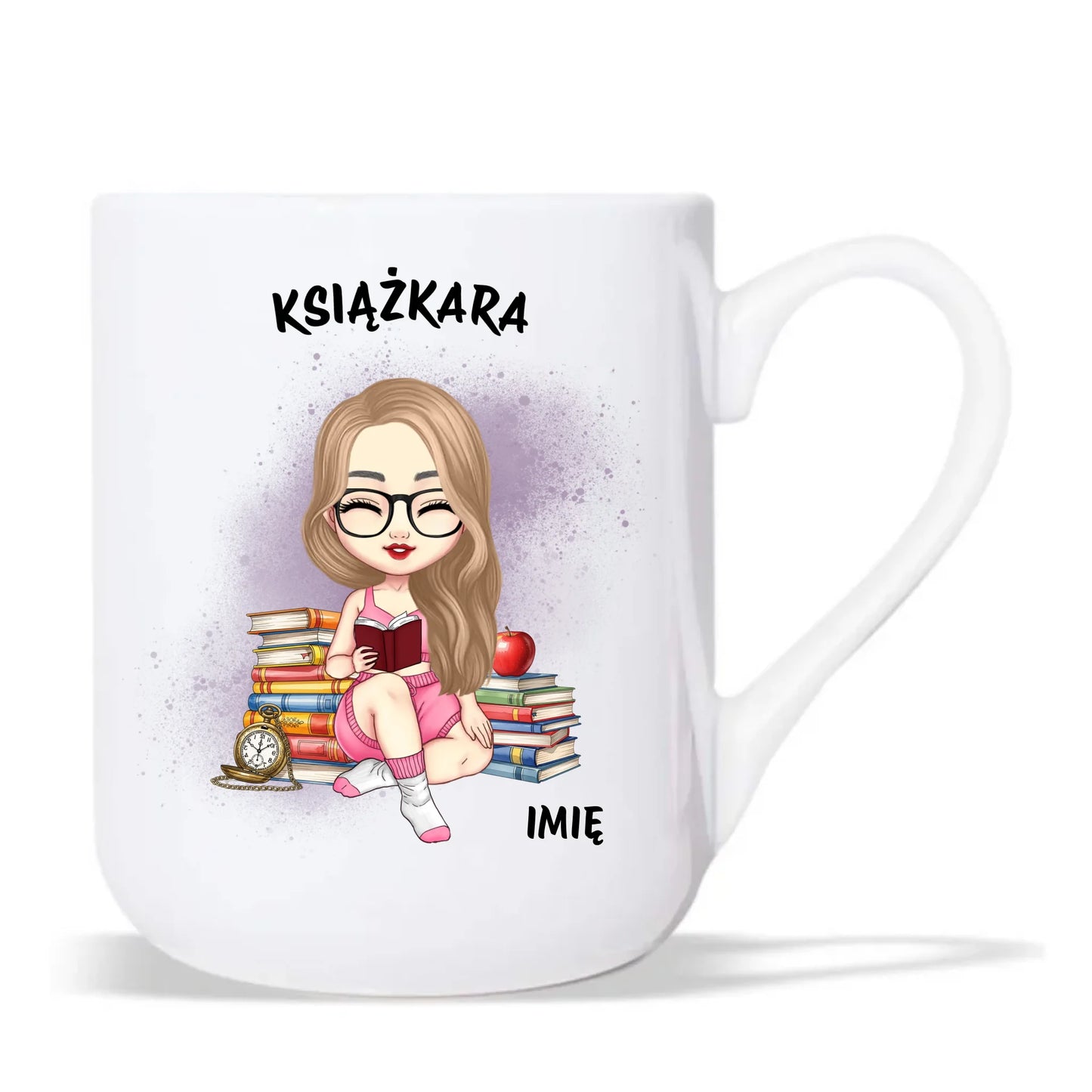 Kubek elegant - Książkara - Prezent dla miłośniczki czytania książek - personalizowany DZ04