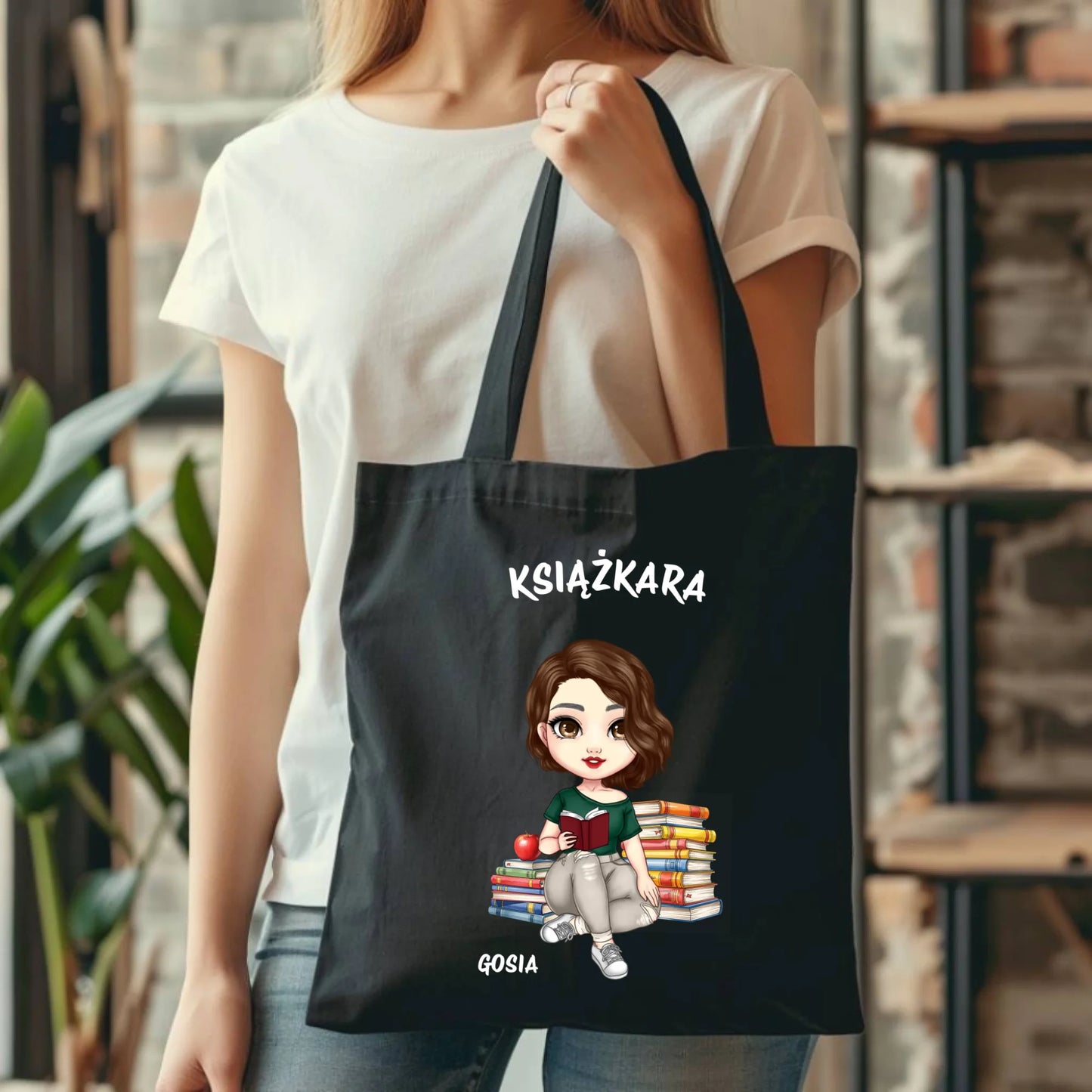 Torba - Książkara - Prezent dla miłośniczki czytania książek - personalizowana DZ03