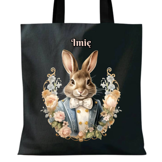 Torba na Wielkanoc - Elegancki Pan Zając - personalizowana WN06 - StoryCups.pl