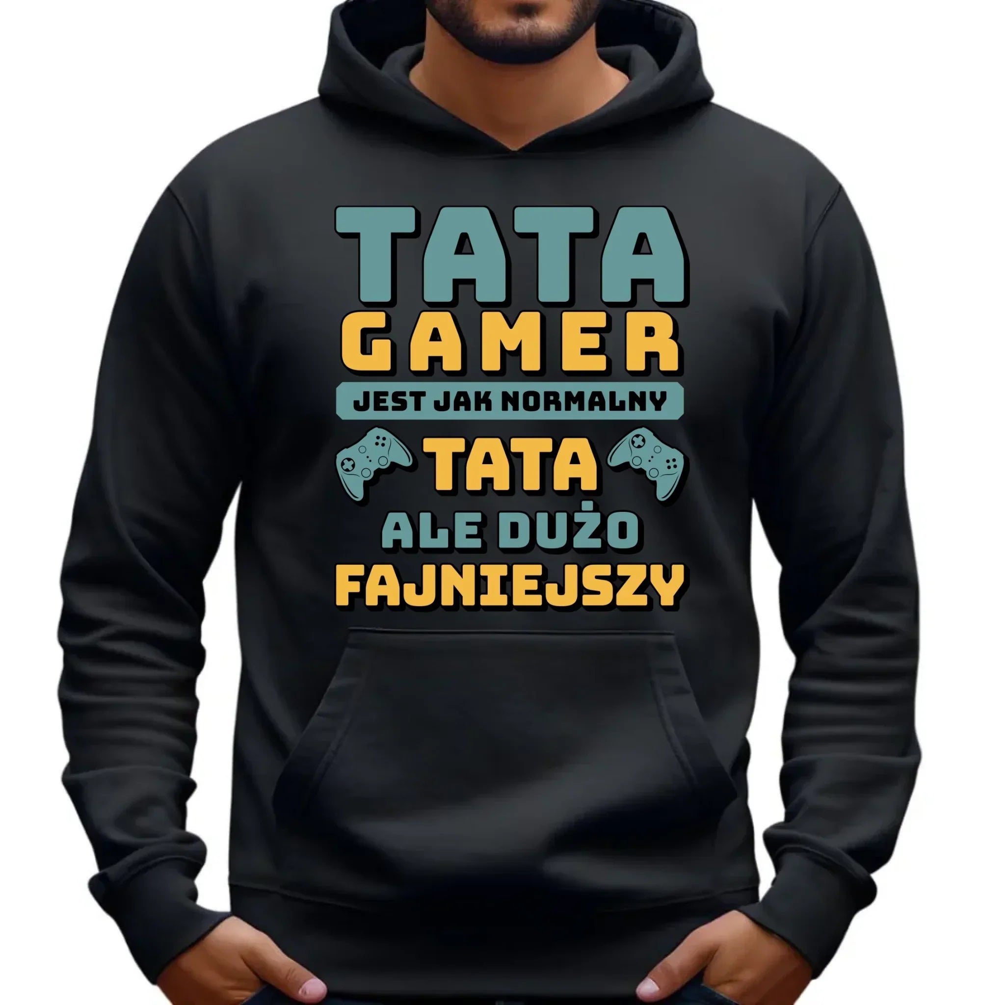 Tata gamer | Bluza męska z kapturem dla taty DT71 - StoryCups.pl