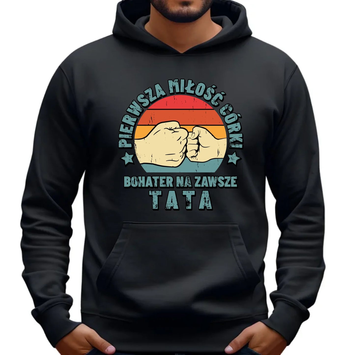 Tata pierwsza miłość córki | Bluza męska z kapturem dla taty od córki DT67 - StoryCups.pl