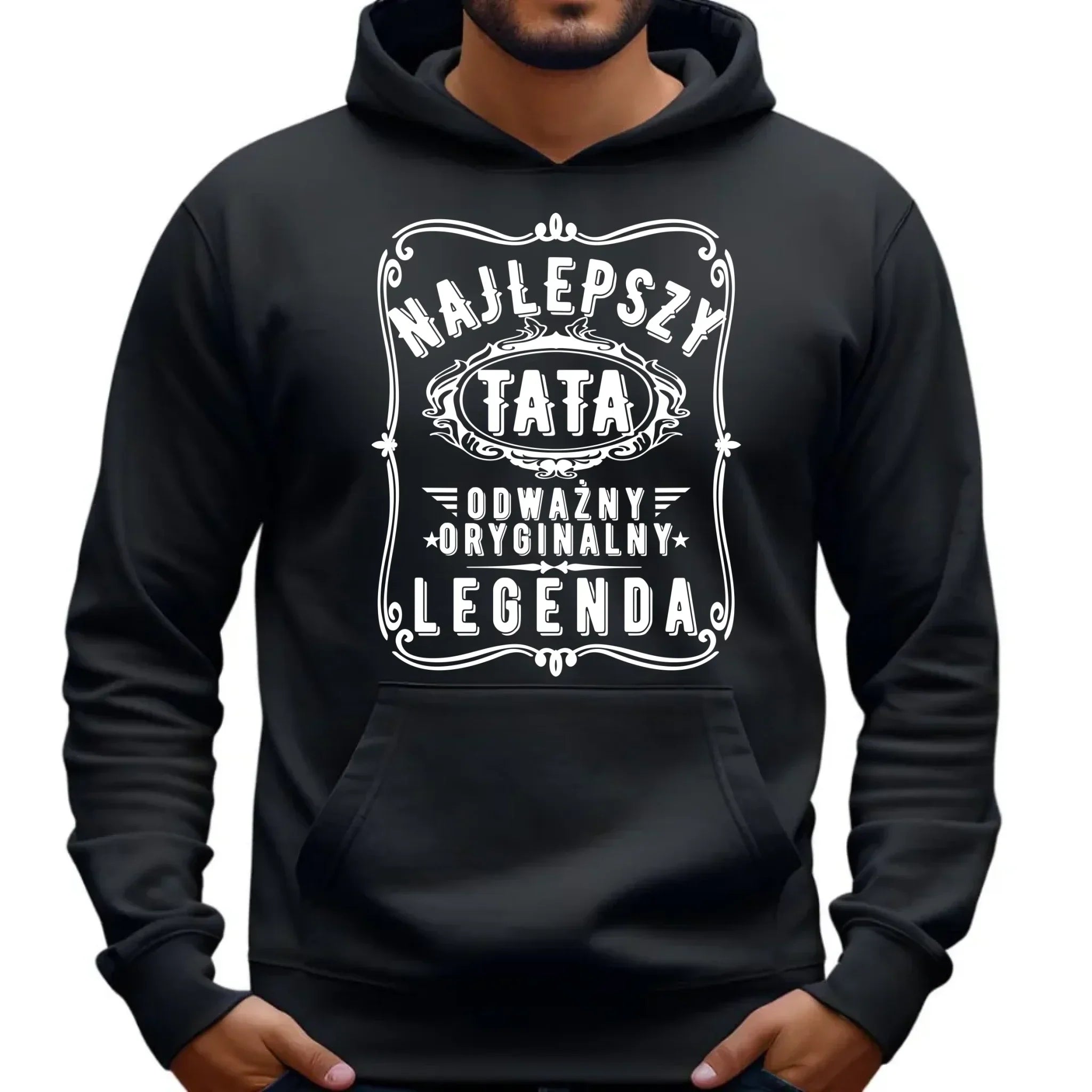 Najlepszy tata legenda | Bluza męska z kapturem dla taty DT47 - StoryCups.pl