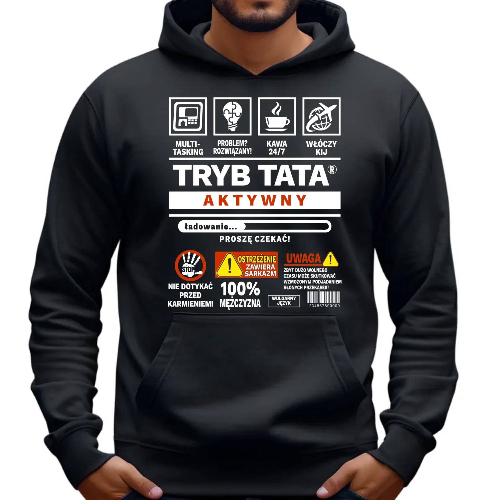 Tryb tata aktywny | Bluza męska z kapturem na prezent DT51 - StoryCups.pl