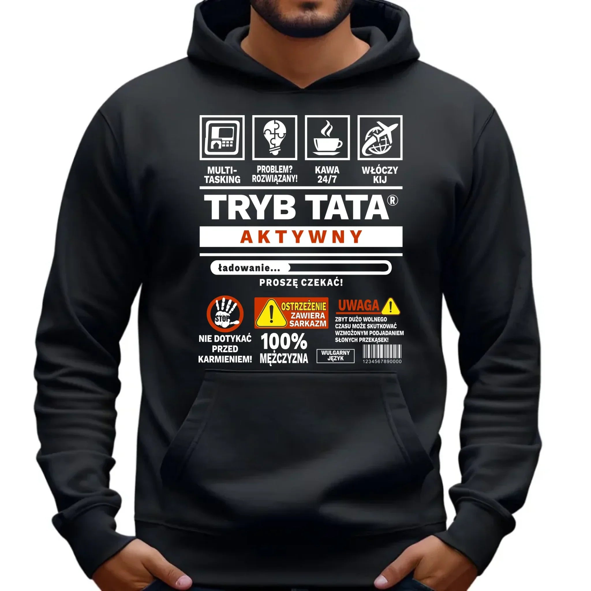 Tryb tata aktywny | Bluza męska z kapturem na prezent DT51 - StoryCups.pl