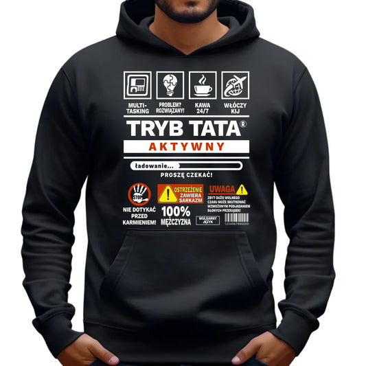 Tryb tata aktywny | Bluza męska z kapturem na prezent DT51 - StoryCups.pl
