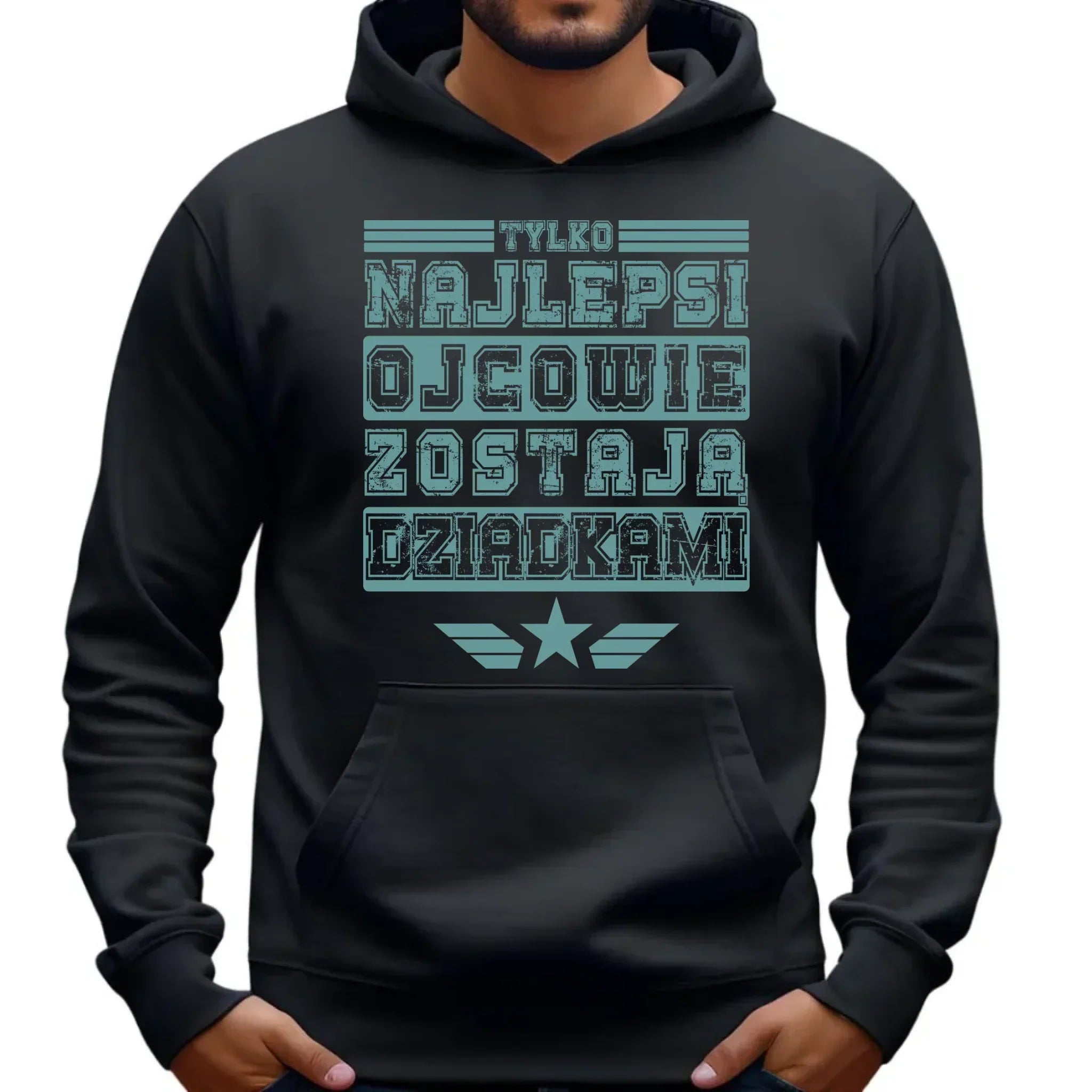 Tylko najlepsi ojcowie zostają dziadkami | Bluza męska z kapturem dla taty DT39 - StoryCups.pl