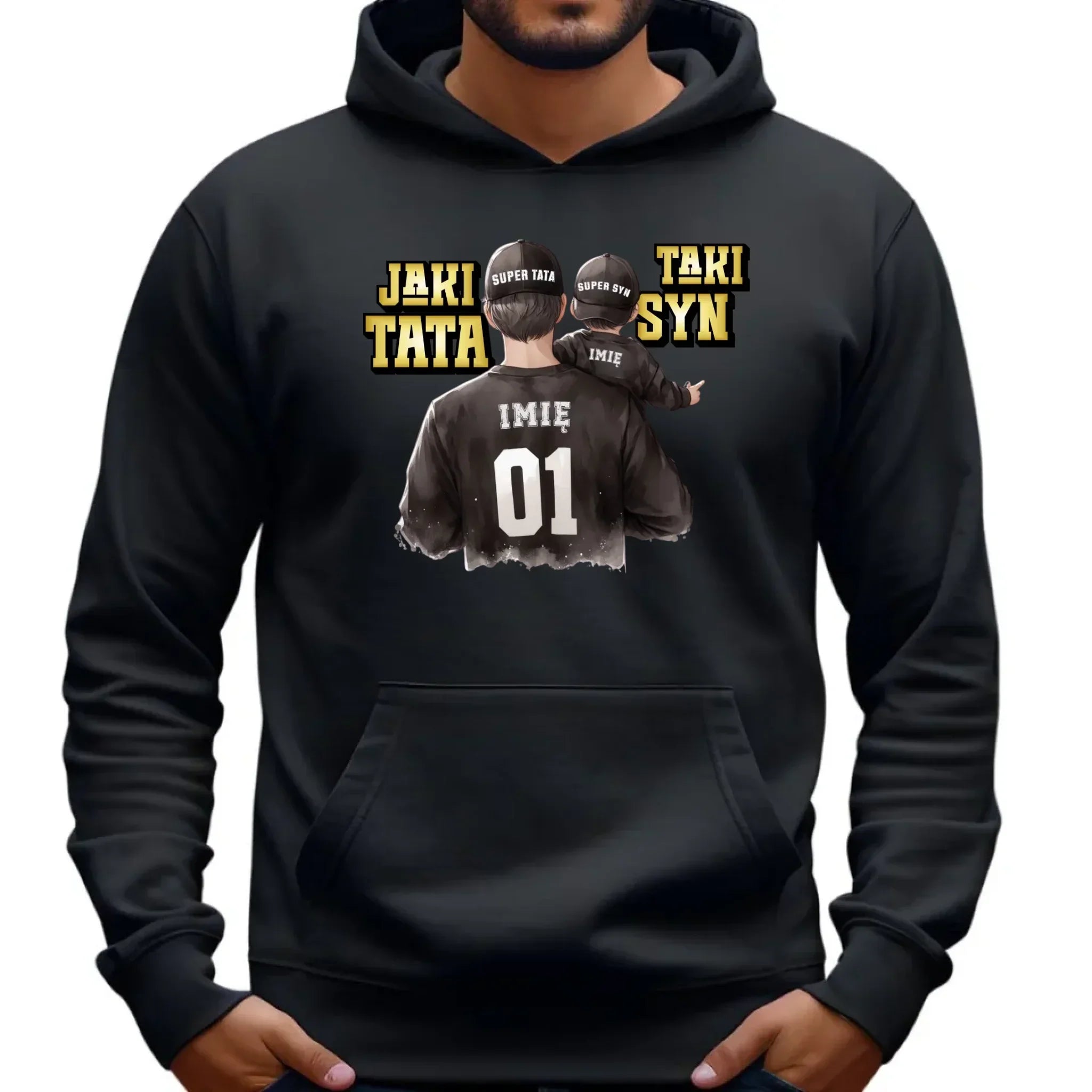 Jaki tata taki syn | Bluza męska z kapturem dla taty DT48 - StoryCups.pl