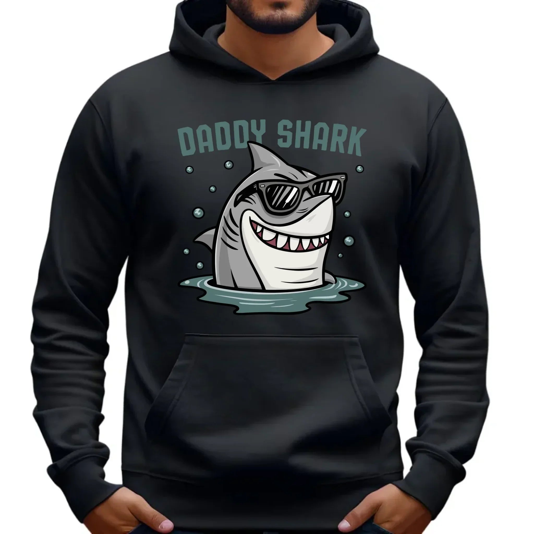 Daddy shark | Bluza męska z kapturem dla taty DT15 - StoryCups.pl