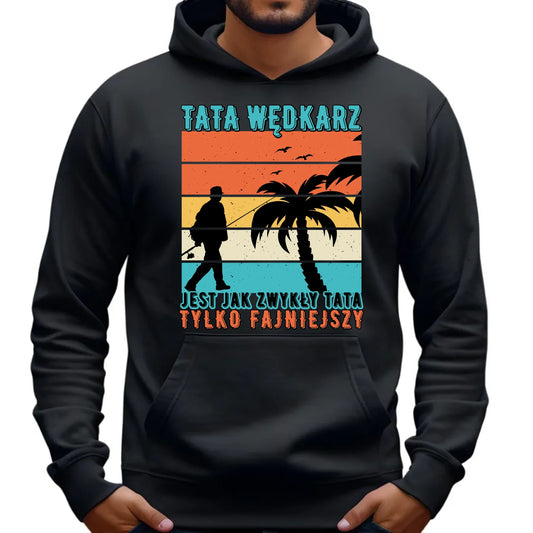 Tata wędkarz | Bluza męska z kapturem DT06 - StoryCups.pl