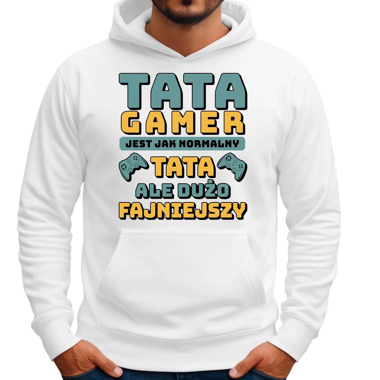 Tata gamer | Bluza męska z kapturem dla taty DT71 - StoryCups.pl