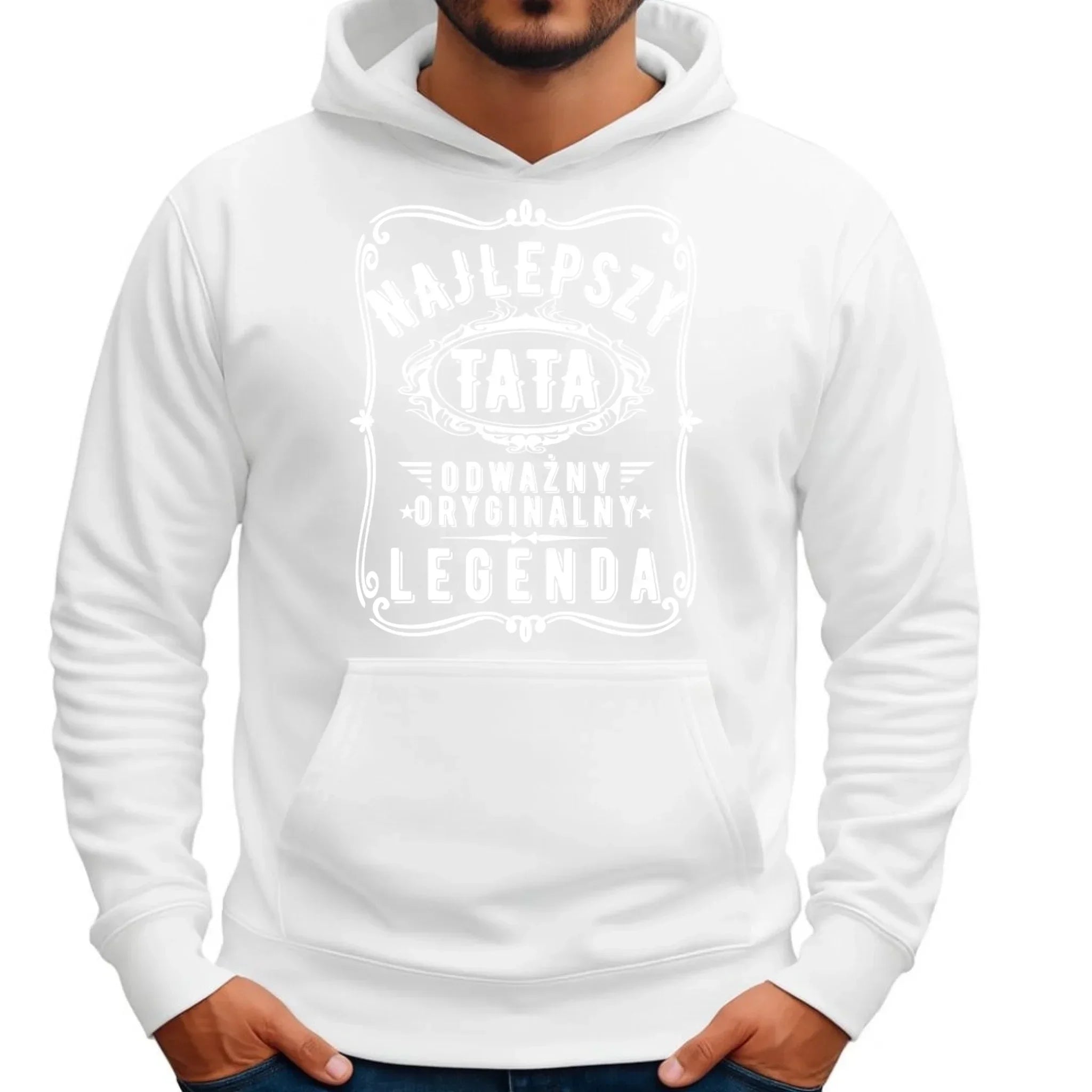 Najlepszy tata legenda | Bluza męska z kapturem dla taty DT47 - StoryCups.pl