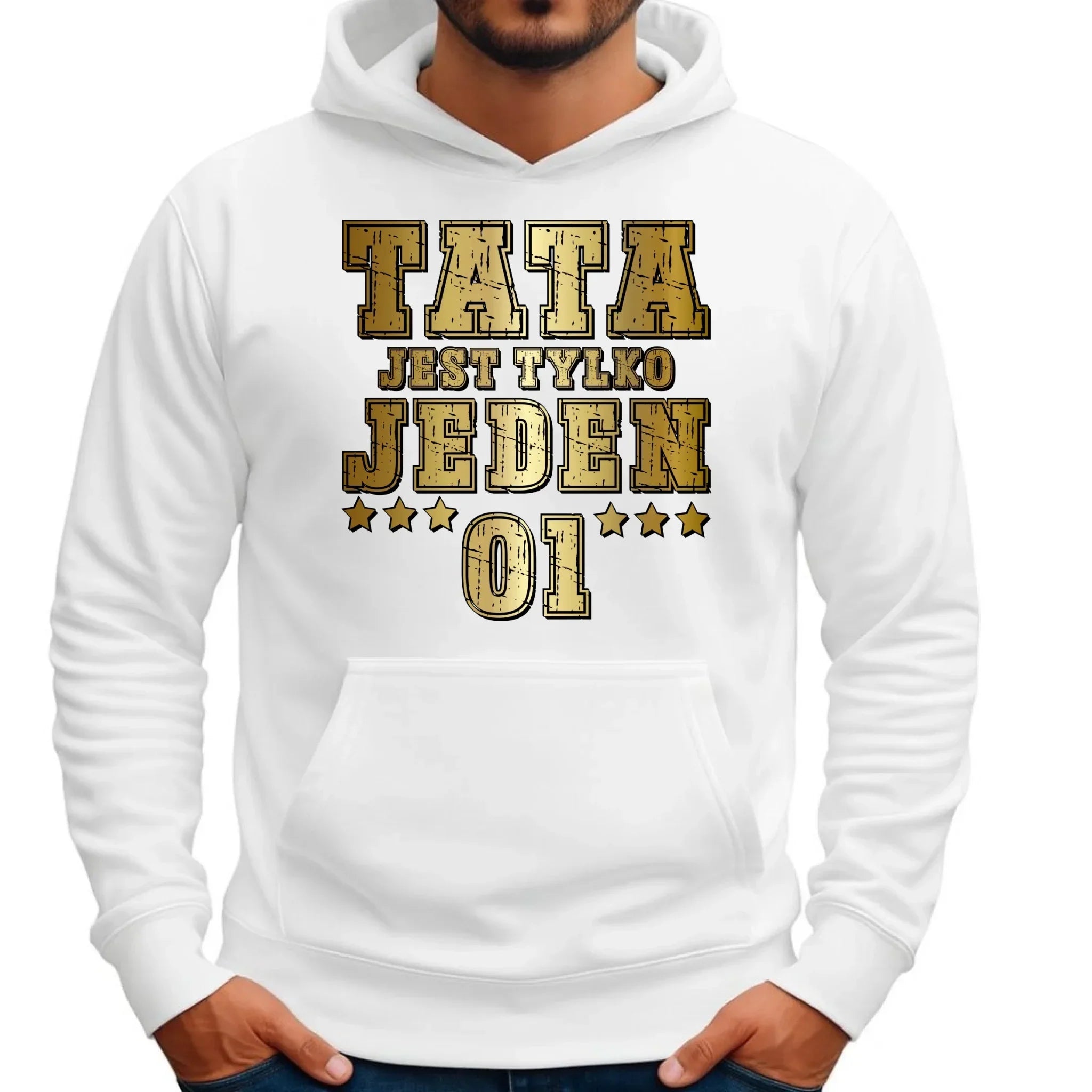 Tata jest tylko jeden | Bluza męska z kapturem dla taty DT33 - StoryCups.pl