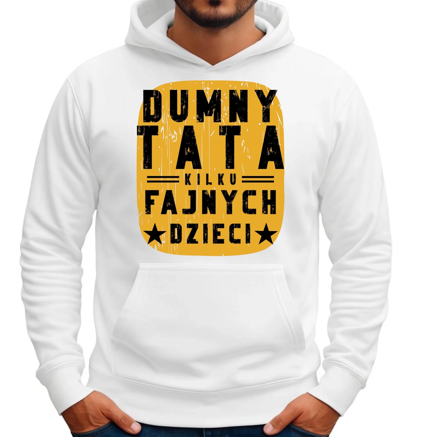 Dumny tata kilku fajnych dzieci | Bluza męska z kapturem dla taty DT60 - StoryCups.pl