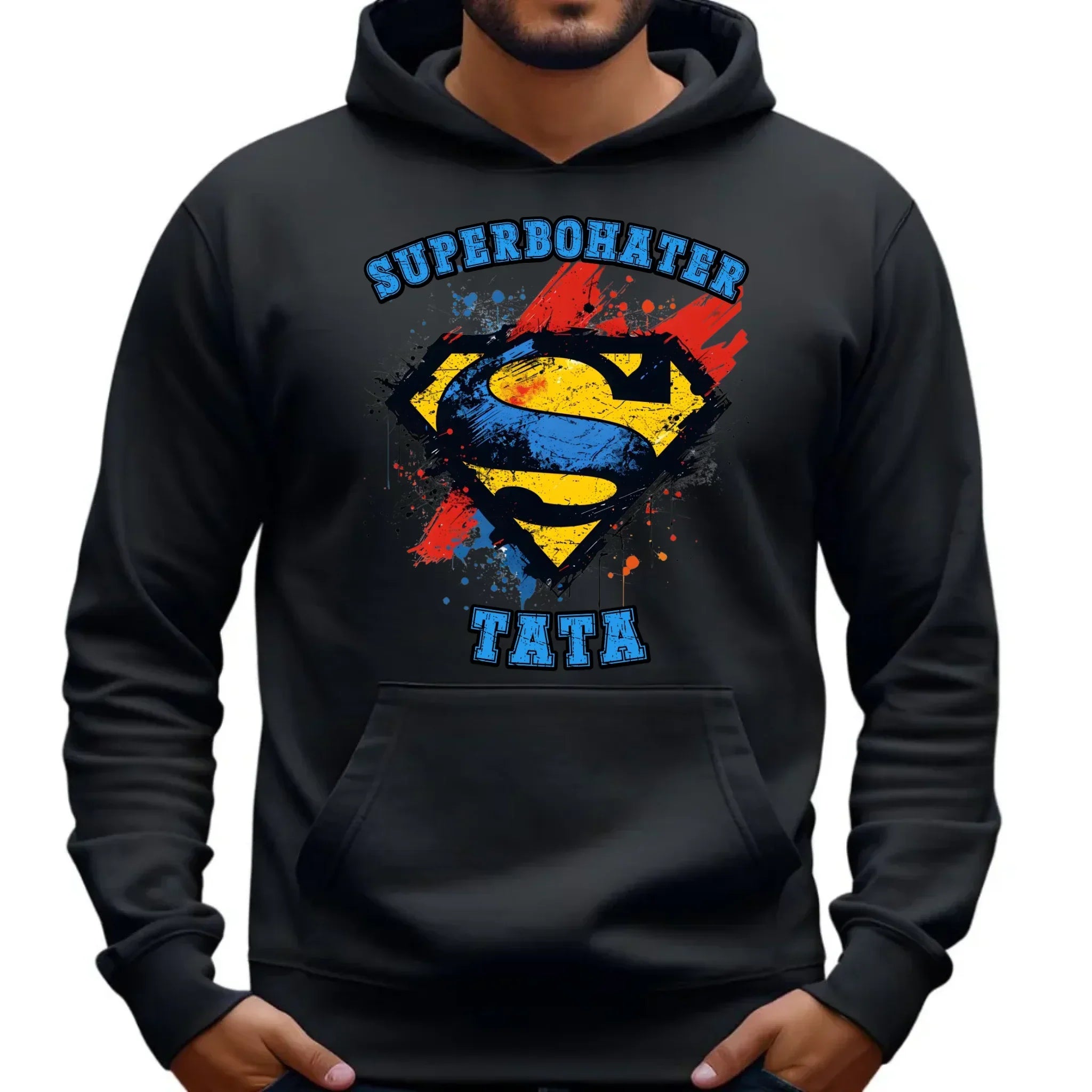 Superbohater tata | Bluza męska z kapturem dla taty DT29 - StoryCups.pl