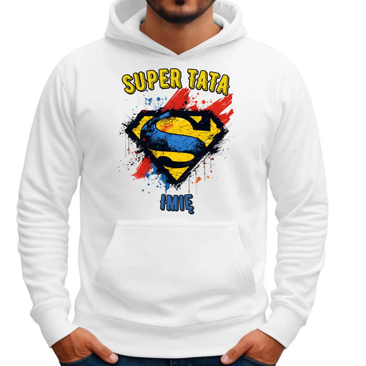 Super tata imię | Bluza męska z kapturem dla taty DT07 - StoryCups.pl
