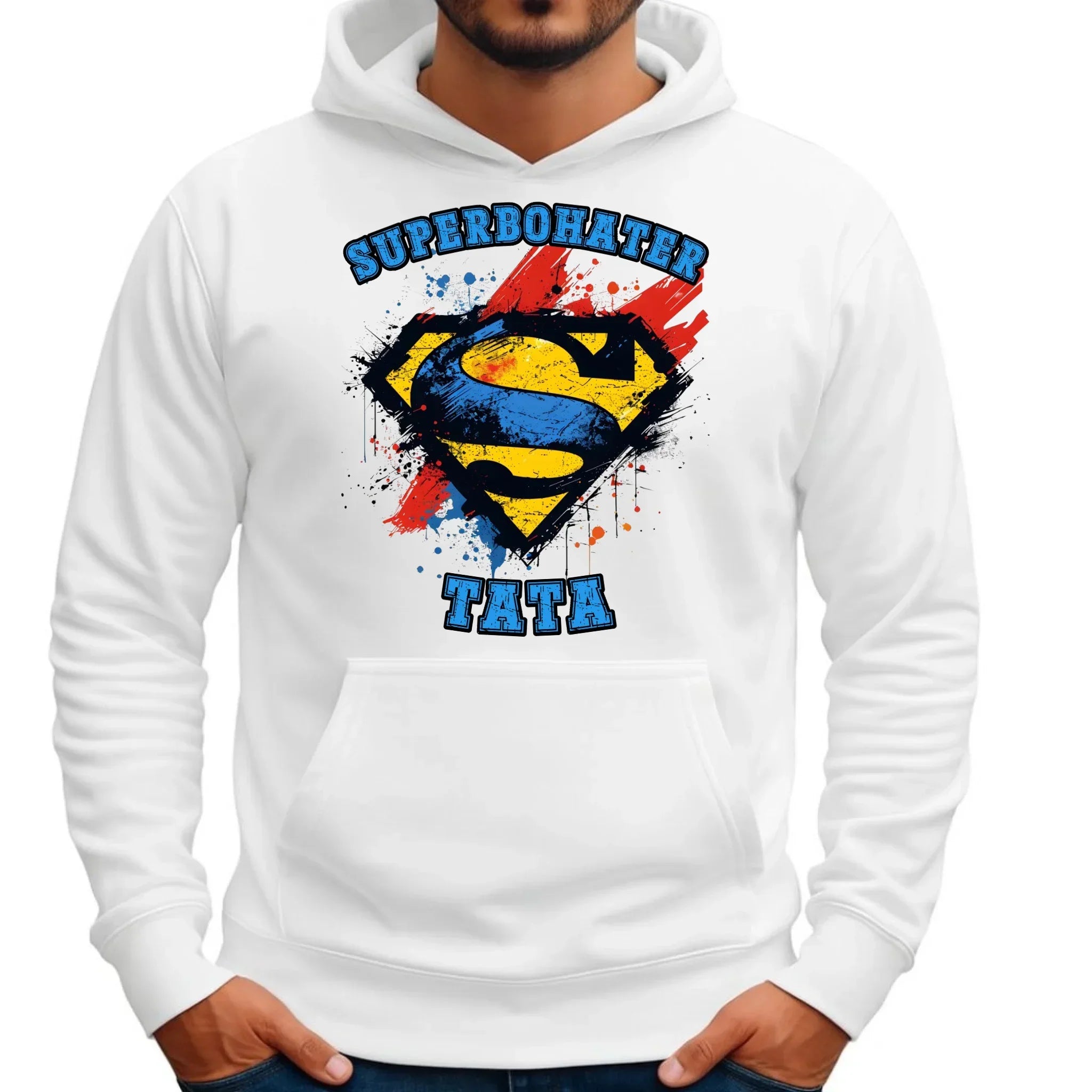 Superbohater tata | Bluza męska z kapturem dla taty DT29 - StoryCups.pl