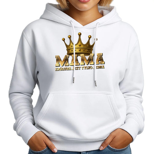 Królowa jest tylko jedna mama | Damska bluza z kapturem DM33 - StoryCups.pl