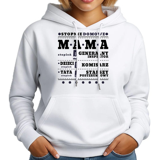 Generał mama policja | Bluza damska z kapturem prezent dla mamy DM41 - StoryCups.pl