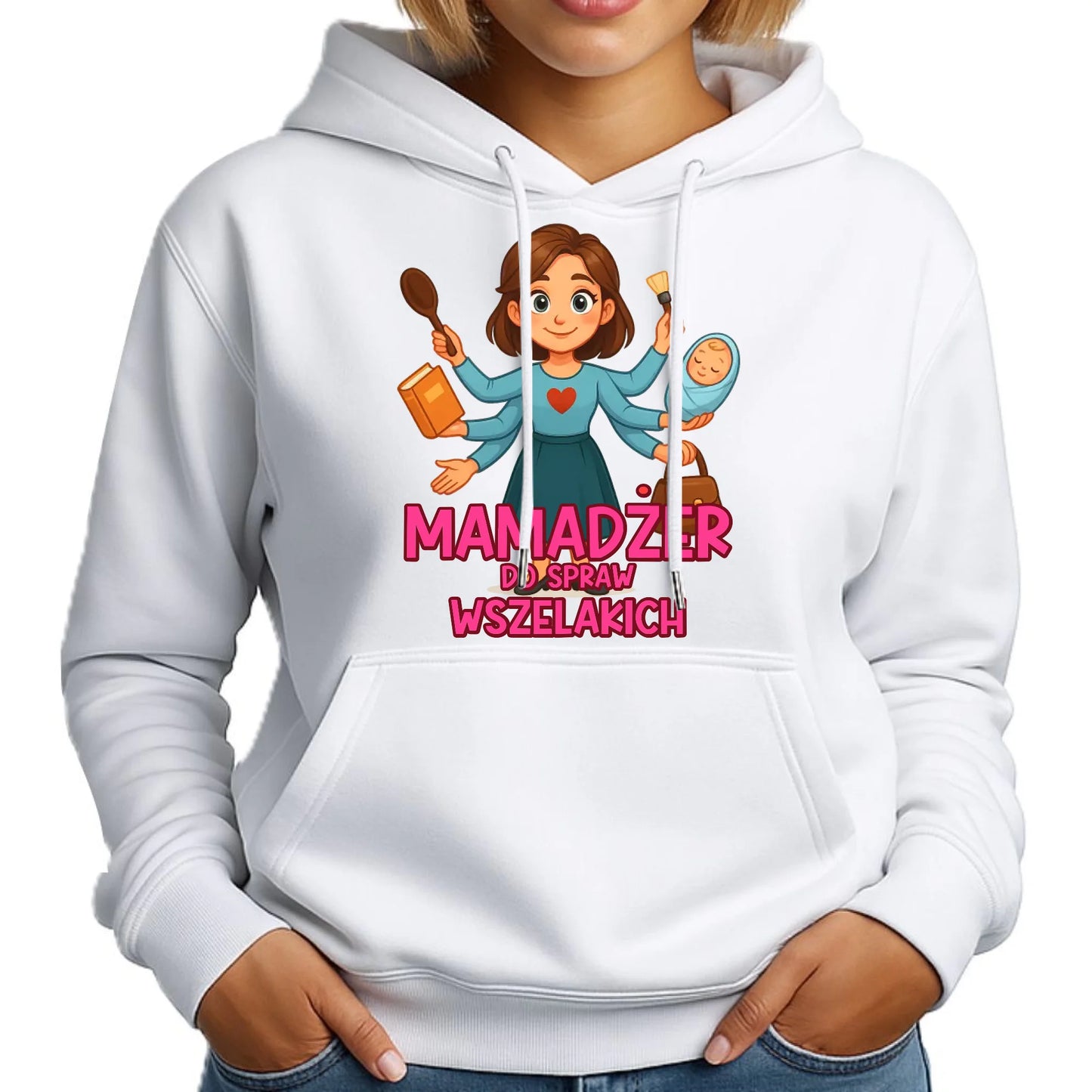 Mamadżer do spraw wszelakich | Bluza damska z kapturem prezent dla mamy DM28