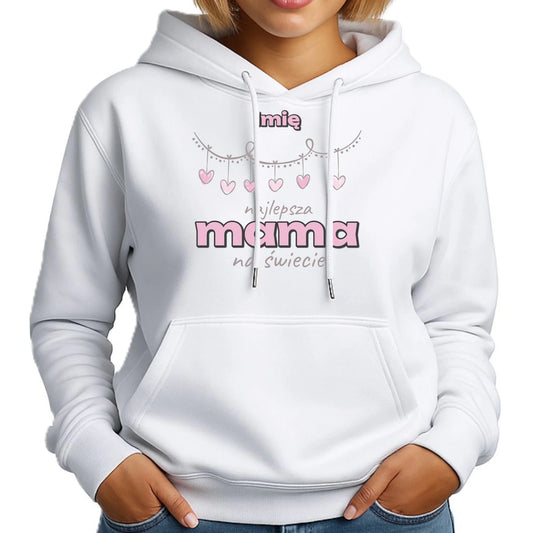 Najlepsza mama imię | Bluza damska z kapturem prezent dla mamy DM27