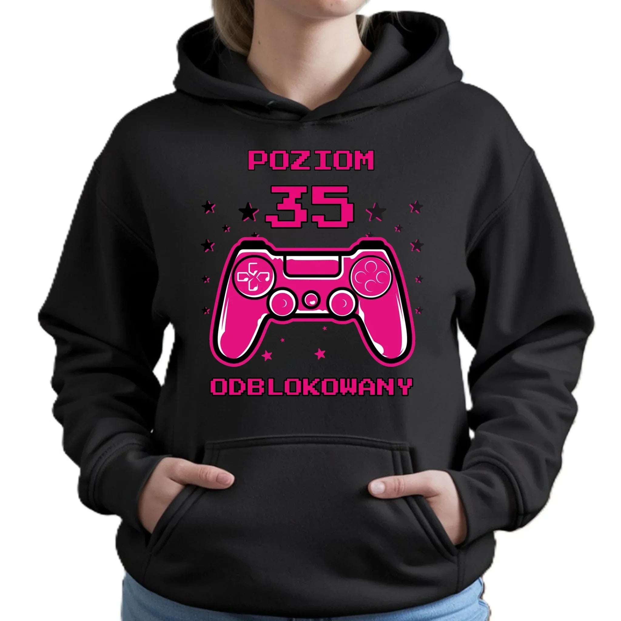 Poziom odblokowany (wiek) | Bluza damska z kapturem na urodziny dla gracza U23 - StoryCups.pl