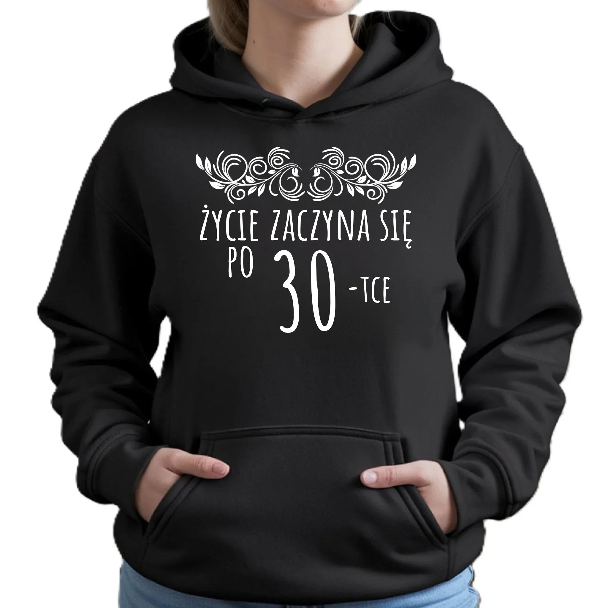 Życie zaczyna się po WIEK | Bluza damska z kapturem na urodziny U03 - StoryCups.pl