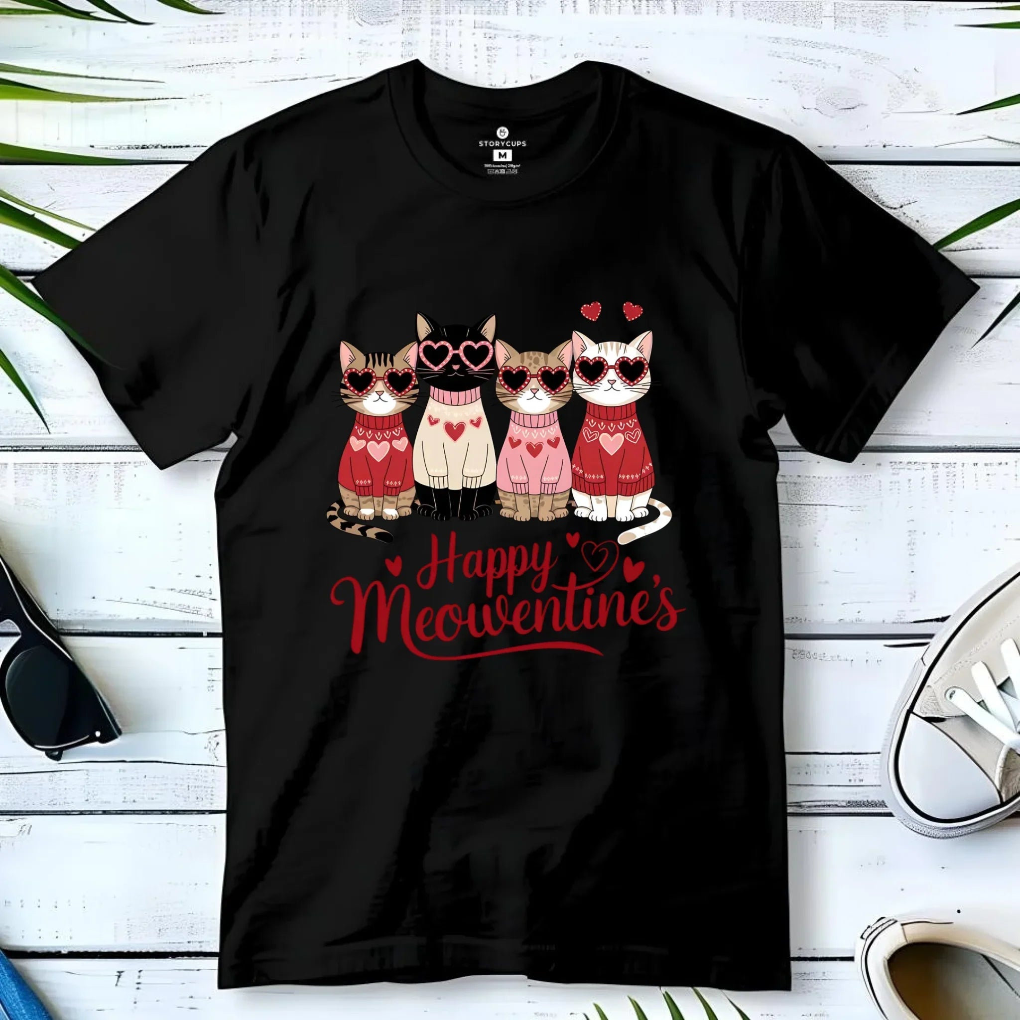 Koszulka dziecięca na Walentynki dla kociary - Happy Meowentine's W25 - StoryCups.pl