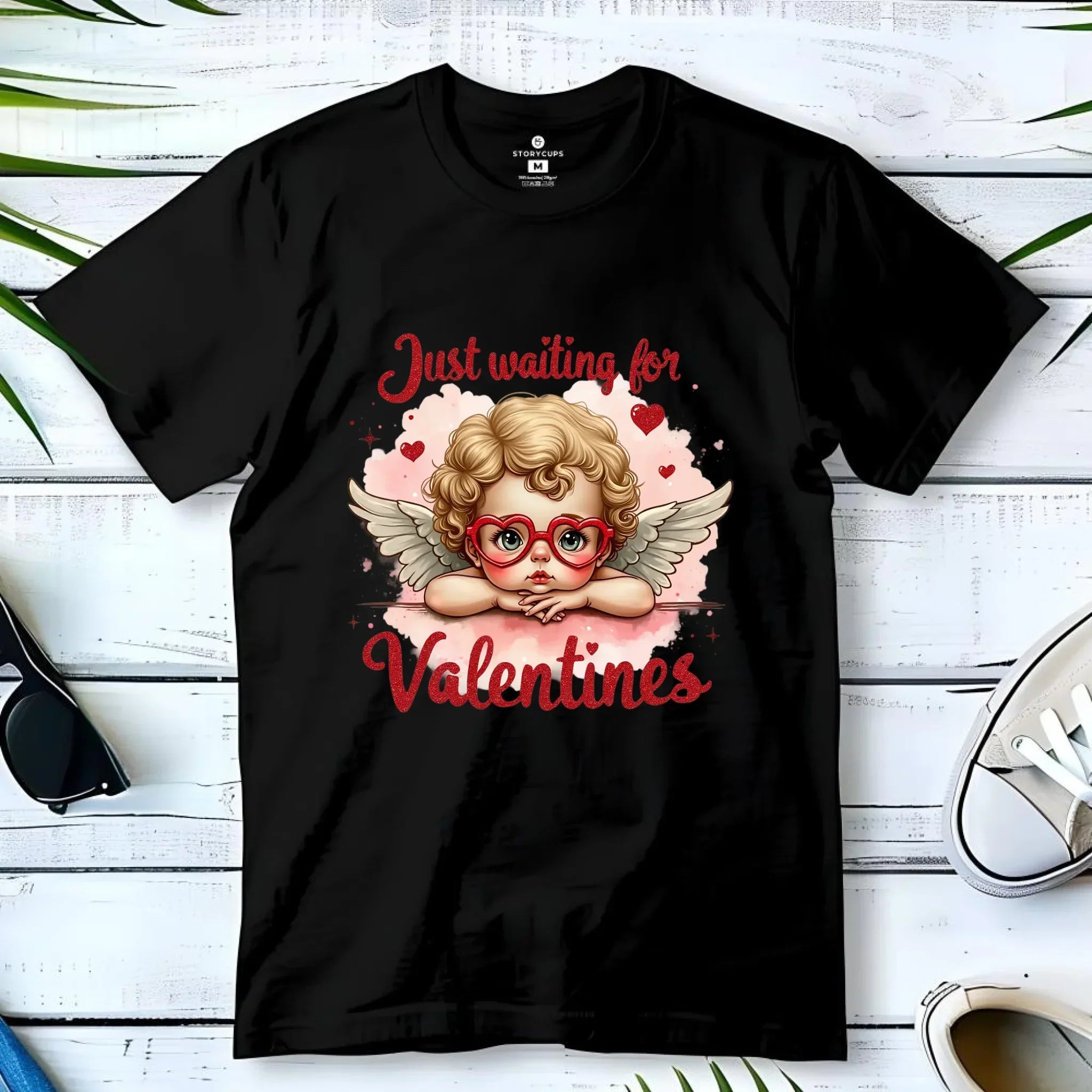 Koszulka dziecięca na Walentynki - Just waiting for Valentines W24 - StoryCups.pl