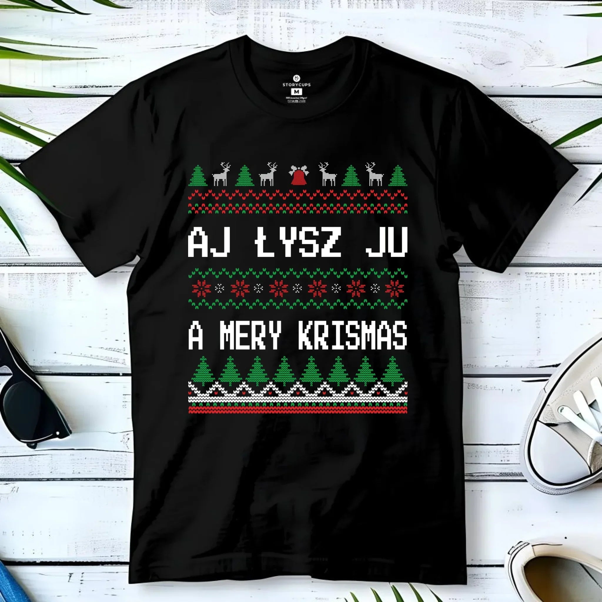 Koszulka dziecięca świąteczna - Aj łysz ju a mery krismas BN12 - StoryCups.pl