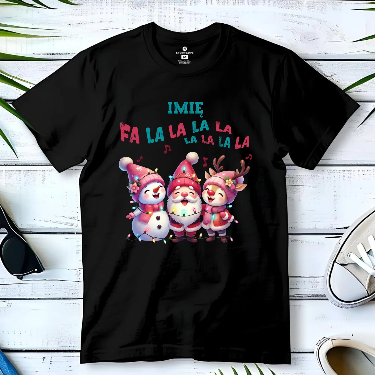 Koszulka dziecięca świąteczna - Fa la la la - personalizowana BN51